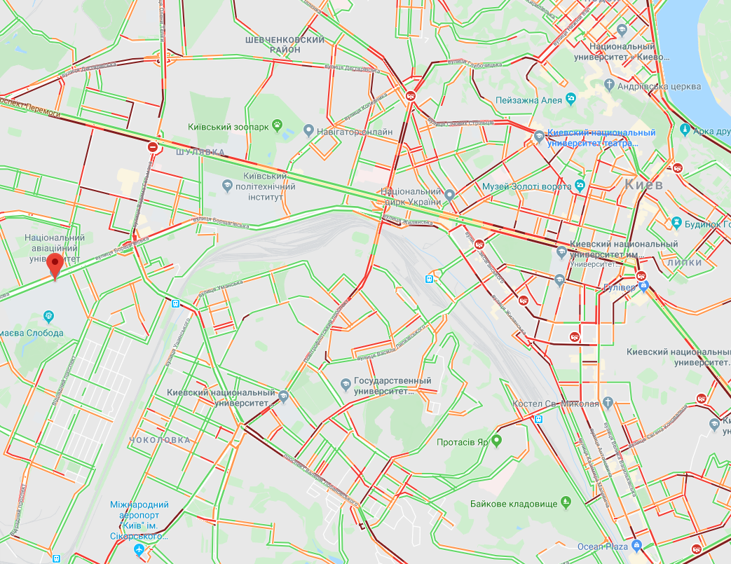 Киев сковали пробки: карта